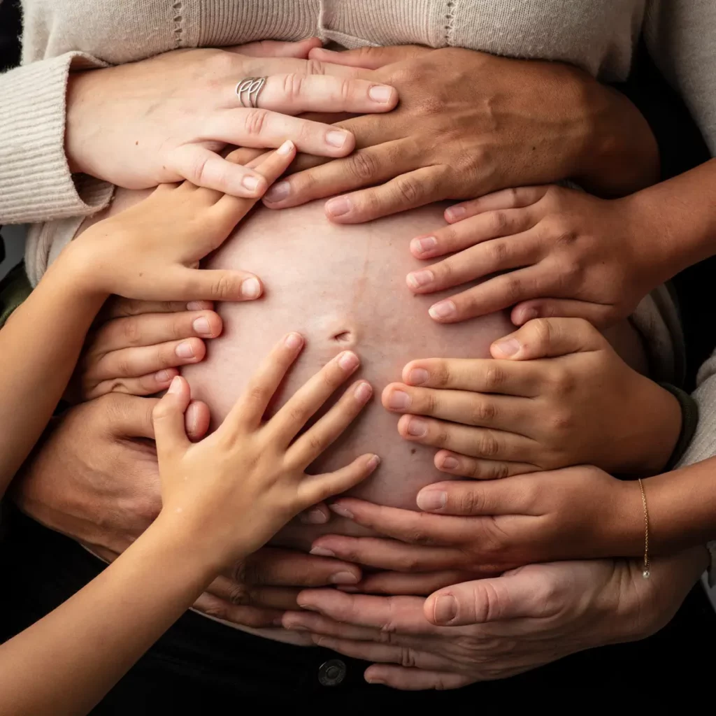 zwangerschapsfoto door fotograaf in studio - Zwangerschap Petra en Tomas