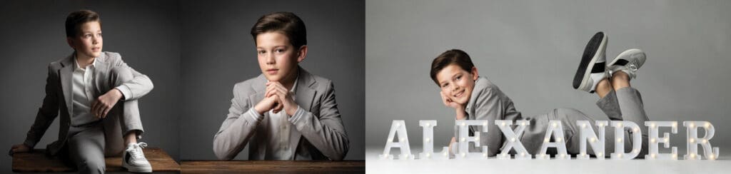 Communie Kaartje Alexander - fotograaf communie jongensshoot in studio