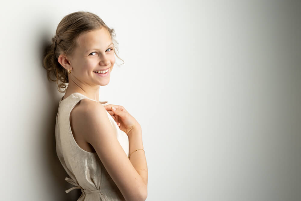 Communie foto meisje in studio - Lily Verspeurt